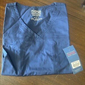 E899 Cherokee Navy  Authentic Workwear Core Stretch V-Neck Scrub Top Sz XS NWT